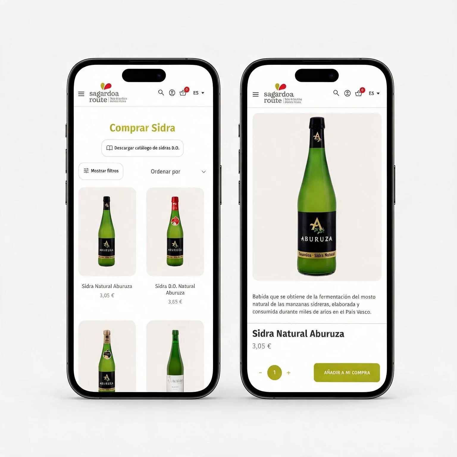 mockup moviles compra de sidra