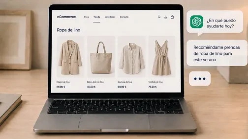 Comprador conversando con una IA para elegir productos en una tienda online